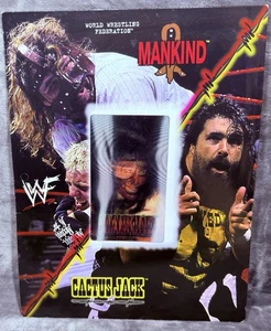 NEW Vintage 1999 WWF Mankind Mick Foley Cactus Jack Lenticular 2 Pocket Folder - Picture 1 of 6