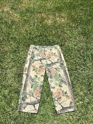 Vtg Cabelas RealTree Camo Hunting Jeans Mens Size 37x28 Pants USA Made - Image 1 of 4