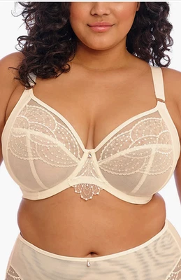 elomi 'Priya' Full Figure Underwire Plunge Bra  (Size US 42H) Vanilla - Image 1 of 3