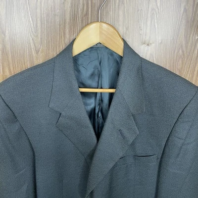 Abrigo Deportivo Barrington Para Hombre 42R Verde Azul Multicolor Microcheck Tres Botones Foto 1 de 4