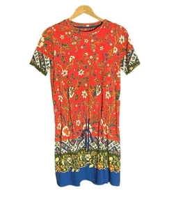 Vestido Camiseta Tory Burch Jessie Samba Estampado Batik Floral Manga Corta Talla XS - Imagen 1 de 7