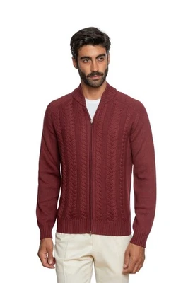490$ DELLA CIANA CASHMERE Suéter Cardigan Grueso De Lana Merino 40 US 50 EU - Imagen 1 de 4