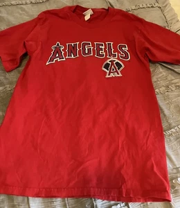 ANAHEIM ANGELS Baseball VINTAGE Lee Sport MEDIUM Red MLB Shirt FREE SHIPPING - Picture 1 of 2