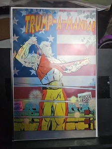 SELTENE REGENBOGEN HOLOFOIL Donald Trump TRUMP-A-MANIA HOMMAGE COMIC! WWE WWF - Bild 1 von 3