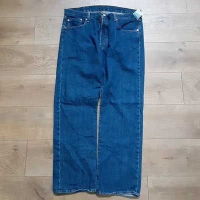 Levi's Мужская 501 оригинальный крой синий джинсовой ткани джинсы 38 x 32 хлопок новый - Изображение 1 из 4