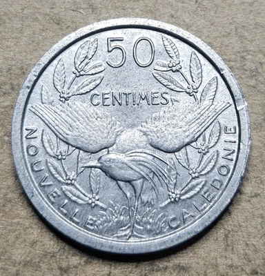 New Caledonia 50 Centimes - 1949 - Aluminum Coin - France  - 1 Million Mintage - Image 1 of 2