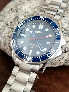 Ltd Ed James Bond 007 Divers 'GOLDENEYE' Watch Seiko TMI NH35a Auto Movt BLUE - Picture 1 of 20