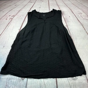 Camisa Torrid Para Mujer 1X Blusa Negra Punto Suizo Sin Mangas Volantes Cuello Forrada - Imagen 1 de 9