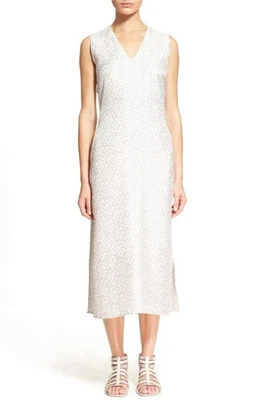 NUEVO, Vestido Midi de Seda Estampado Fabiana Filippi en Marfil Talla XXS/38 #MD1009 Foto 1 de 4