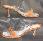 Lambertson Truex women's tan leather open toe slide mule sandal shoes size EU 39