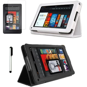 PU Leather Folio Stand Case Cover for Amazon Kindle Fire 7" Tablet (2011 Model)  - Picture 1 of 3