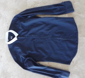 Auth Men's DOLCE & GABBANA Navy with WHITE Collar COTTON Woven SHIRT - Picture 1 of 6