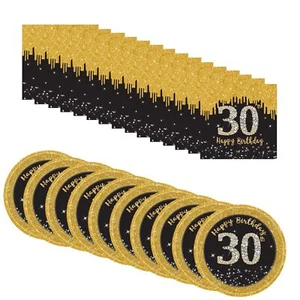 30th Birthday Party Tableware 16 Guests Napkins Plates Party Decorations - Picture 1 of 7