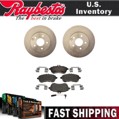 Kit dianteiro rotores de freio pastilhas de freio de cerâmica para 2012-2015 Mercedes-Benz C250 - Imagem 1 de 4