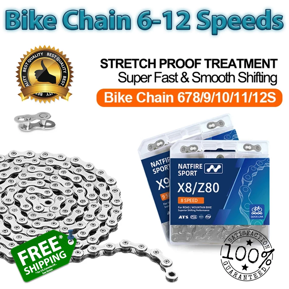 Bike Chain Speed 6/7/8/9/10/11/12 Bicycle Quick Links Road Mountain Set Pairs - Image 1 of 4