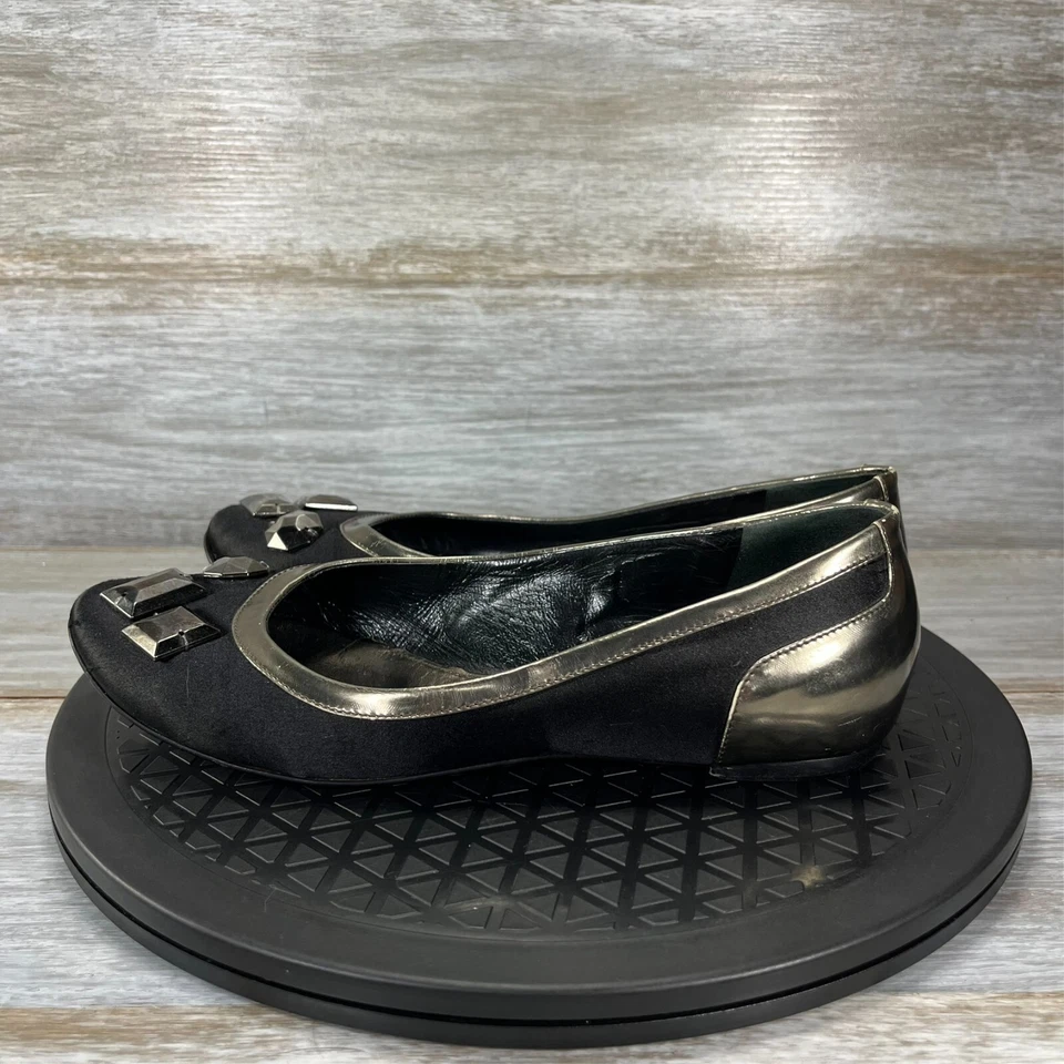 Burberry Women's Silver Black Slip On Embellished Ballet Flats Size EU 36 US 5 - Image 1 of 4
