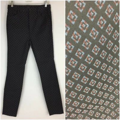 NWT ZARA Woman sz Small/Medium Multi Color High Waist Textured Print Slim Pant - Image 1 of 4