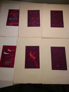Group Of 6 Steve Holzer Original Signed Block Prints Geometric Early - Picture 1 of 12