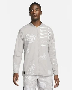 NIKE NATHAN BELL PRINT RUN TRACK JACKET AJ7759-033 PACKABLE GREY DOODLE MENS L - Picture 1 of 4