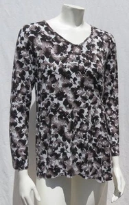 J JILL Wearever Collection Petite Print Stretch Rayon Knit T Shirt Top S SP PS - Picture 1 of 5