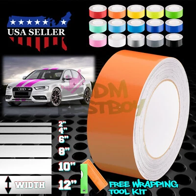 Gloss Color Racing Stripes Vinyl Wrap For Audi A4 Stripe Sticker 10FT / 20FT - Image 1 of 4