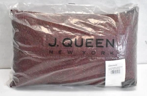 J Queen New York Sparkle Boudoir Decorative Throw Pillow Crimson Red 12" x 20" - Picture 1 of 5