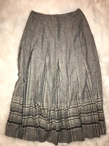 Vintage Pendleton Skirt Womens 10 Grey Solid With Stripe Pattern - Picture 1 of 5