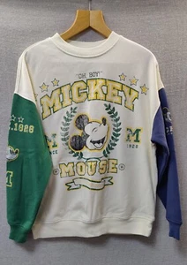 H&M DIVIDED Size XXS Jumper Pullover Retro Style Mickey Mouse Cotton Blend - Picture 1 of 4