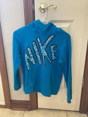 NUEVO CON ETIQUETAS NIKE Niñas Nike Sudadera con Capucha, Turquesa Oscura, Negro, Blanco L Foto 1 de 4