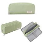  3 Compartment Pencil Case Large Capacity Pen Pouch Oxford Storage Bag green
