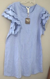 NUEVO CON ETIQUETAS VESTIDO ELÁSTICO MATILDA JANE MUJER AZUL ENCAJE MANGA CORTA HOMBROS GRANDE - Imagen 1 de 2