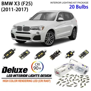 LED Interior Light Kit for BMW F25 X3 2011-2015 White Dome Light Bulb Error Free - Picture 1 of 9