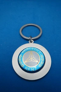 MERCEDES ROUND KEYRING SATIN NICKEL KEY RING CHAIN #268 - Picture 1 of 1