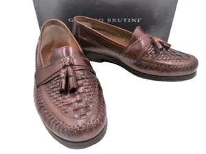 NIB Giorgio Brutini Men's Newark Cognac Leather Tassel Loafers Shoes Size 9.5 M - Picture 1 of 4
