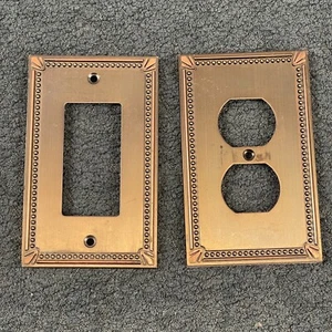 Rubbed Brass Metal Switchplate Outlet Cover Set - Picture 1 of 8