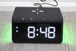 RCA Wireless Charging Digital Alarm Clock w. Multi-Color Nightlight Home Office - Picture 1 of 14