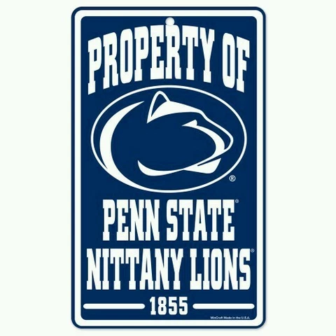 PENN STATE NITTANY LIONS "PROPERTY OF" PLASTIC SIGN DURABLE POSTER NCAA LICENSED Cover