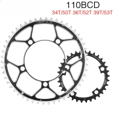 Folding Road Cycle Double Chainring 110BCD 34T 50T 36T 52T 39T 53T Chainwheel - Image 1 of 4