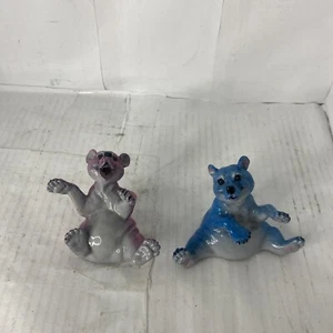 Rare Vintage Kitty's Critters Barry Blue & Roland Pink Playing Bear Porcelain - Bild 1 von 7
