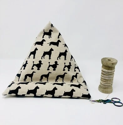 Black Dog iPad Beanbag, Handmade Mixed Dog Tablet Bean Bag, Tech Stand - Image 1 of 4