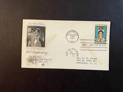 USA, Nursing Profession 100th Anniversary, FDC 1961, Sc #1190, 4c, Crisp! - Image 1 of 2