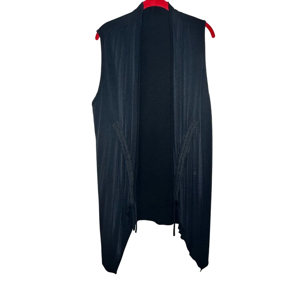 黑色开口高低掸子背心巫婆奇思戈斯童话垃圾 90 年代 y2k 朋克 — 第 1/4 张图片