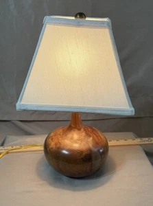Modern Wood Bulbous Sculpted Onion Table Lamp Corded Electric Tested - Picture 1 of 17