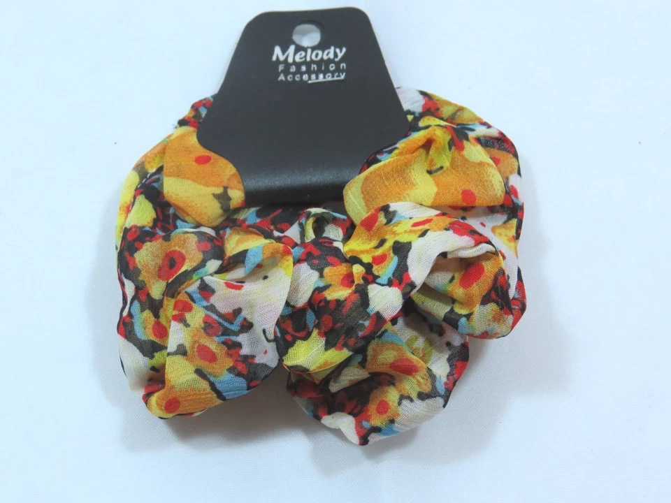 Juego de 2 piezas Scrunchie de Gasa Flor Silvestre Primavera Floral Suave Sin Ouch Colorido B Foto 1 de 1