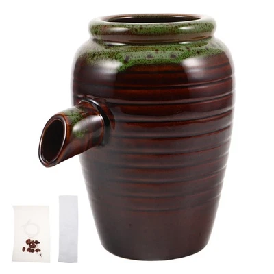  Keramikkrug-Wasserbrunnen, dekorativer Wasserfall-Brunnen, Glas für Garten- und - Bild 1 von 4