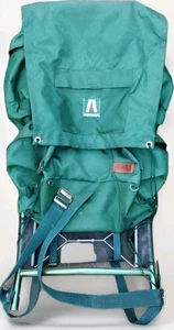 VINTAGE ACADEMY BROADWAY JASPER No 4730 GRÜN NYLON RUCKSACK ALURAHMEN - Bild 1 von 8