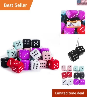 Assorted Plush Dice - 12-Pack Party Favors for 50's Themed Celebrations - Image 1 of 4