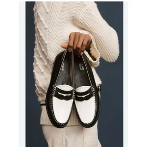 G.H Bass Weejuns Whitney Loafers black white 9 NEW - Picture 1 of 14