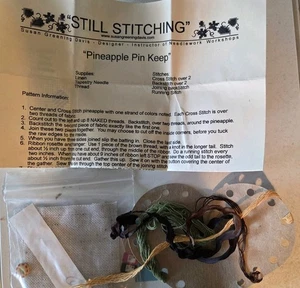 Pineapple Pin Keep Still Stitching Cross Stitch Kit Susan Greening Davis - Picture 1 of 1