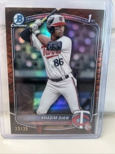 2025 Bowman Chrome 1st bowman khadim diaw orange reptilian /25 - Picture 1 of 2